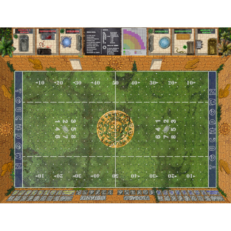 PVC Canvas Mat 100x76 cm – Lizardmen Themed Blood Bowl Pitch (Lustria)