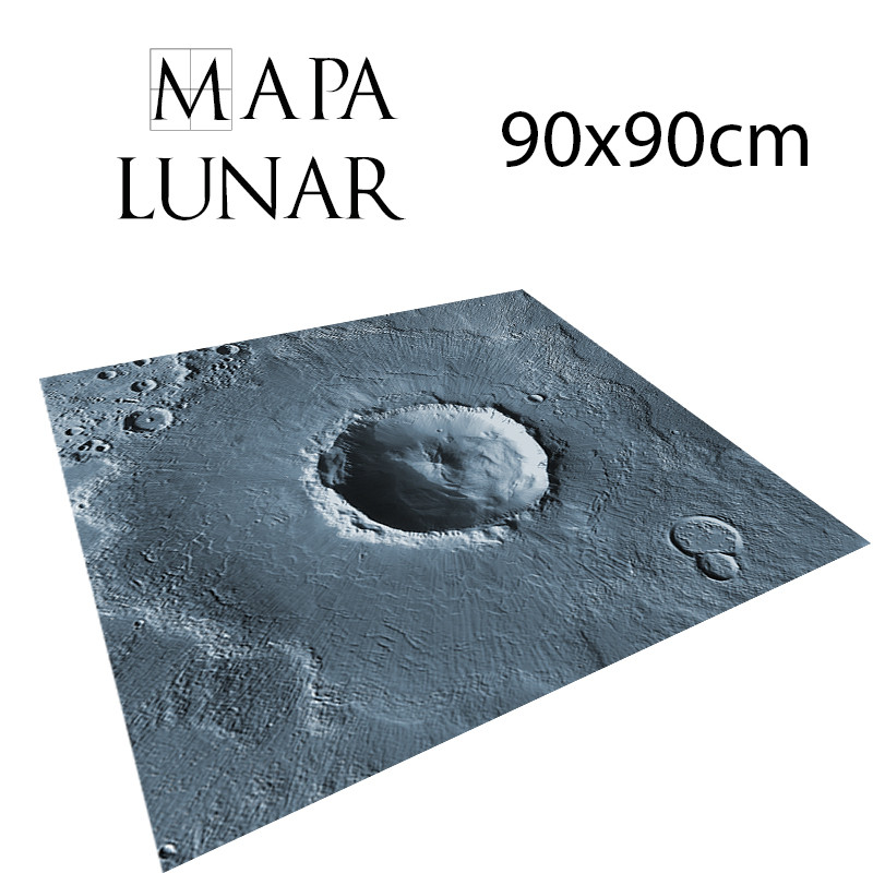 PVC Canvas Mat 90x90cm – Lunar Terrain